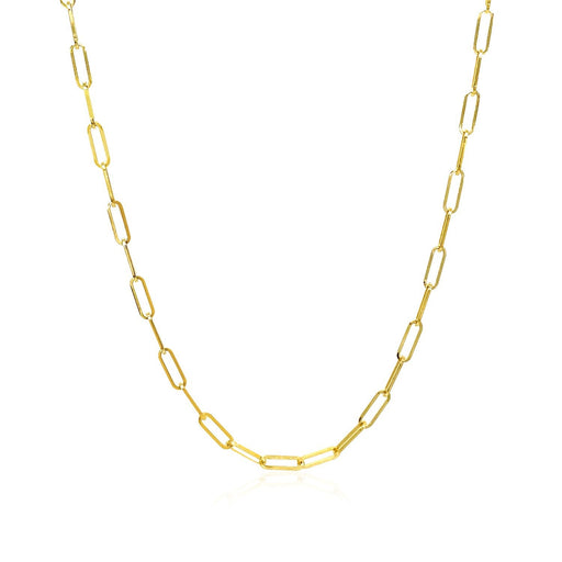 Bids.com 14K Yellow Gold Delicate Paperclip Chain (2.1mm) Necklaces White Smoke 16 / Yellow Gold,18 / Yellow Gold,20 / Yellow Gold,24 / Yellow Gold