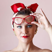 zeroUV 1950's Vintage Mod Fashion Cat Eye Clear Lens Glasses Glasses Light Gray Black,Tortoise,White,Red,Brown,Yellow Tortoise,Havana,Crystal Clear