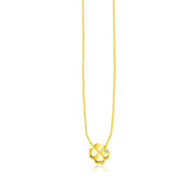 Bids.com 14k Yellow Gold Polished Four Leaf Clover Necklace with Diamond Necklaces White Smoke 18 / Yellow Gold