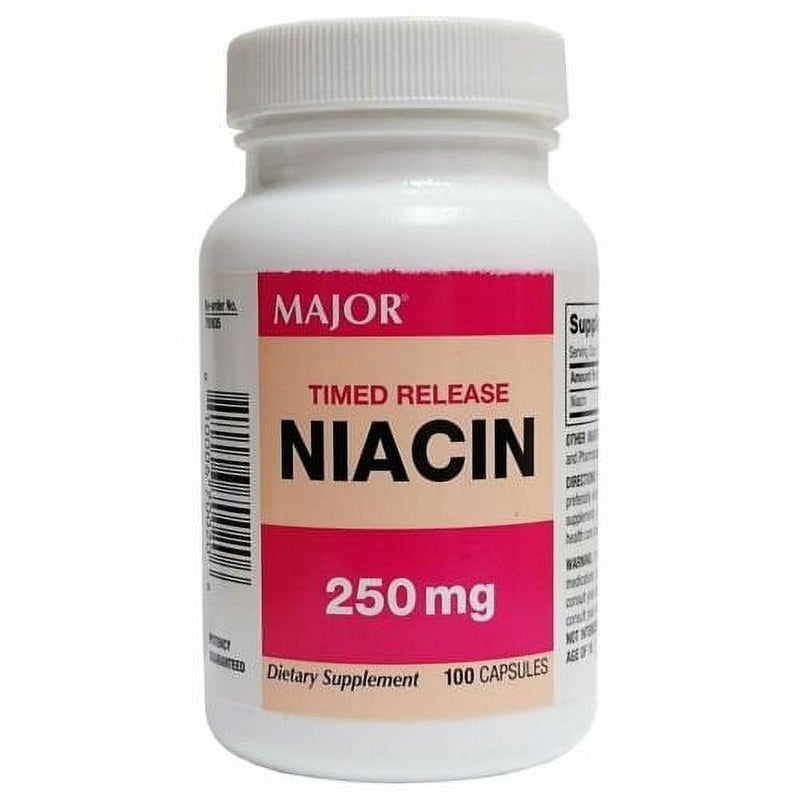 Major Major Timed Release Niacin Dietary Supplement 250 Mg Vitamins & Supplements Light Gray