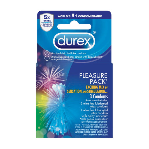 Durex Durex Pleasure Pack, Assorted Lubricated Premium Condoms Condoms Light Sea Green