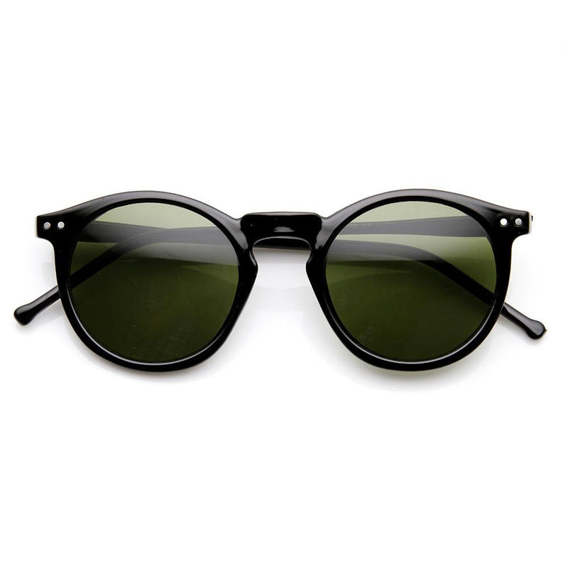 zeroUV 1920's P3 Dapper Vintage Inspired Round Sunglasses Sunglasses White Smoke Black Green