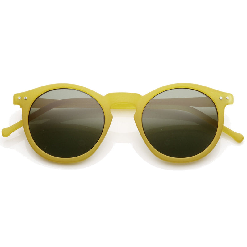zeroUV 1920's P3 Dapper Vintage Inspired Round Sunglasses Sunglasses White Smoke Yellow