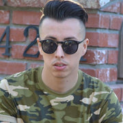 zeroUV 1920's P3 Dapper Vintage Inspired Round Sunglasses Sunglasses Dark Olive Green Yellow,Black Smoke,Tortoise Amber,Dark Tortoise Green,Tortoise Smoke,Black Green,Orange Green