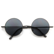 zeroUV Retro Hippie Metal Lennon Round Color Lens Sunglasses Sunglasses White Smoke Silver Purple,Silver Blue,Silver Red,Silver Pink,Black Smoke,Gold Brown,Gunmetal Smoke