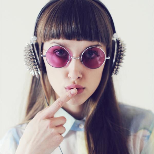 zeroUV Retro Hippie Metal Lennon Round Color Lens Sunglasses Sunglasses Lavender Silver Purple,Silver Blue,Silver Red,Silver Pink,Black Smoke,Gold Brown,Gunmetal Smoke