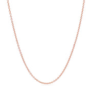 Bids.com 14k Rose Gold Round Cable Link Chain (1.25 mm) Necklaces White Smoke 16 / Rose Gold,18 / Rose Gold,20 / Rose Gold
