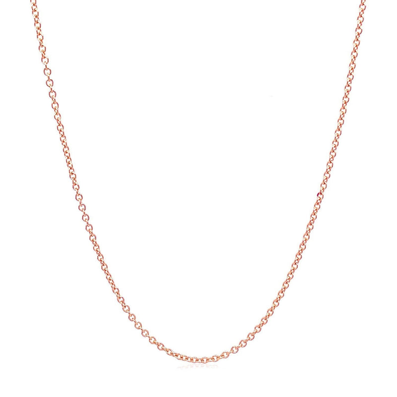 Bids.com 14k Rose Gold Round Cable Link Chain (1.25 mm) Necklaces White Smoke 16 / Rose Gold,18 / Rose Gold,20 / Rose Gold
