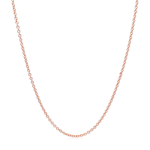 Bids.com 14k Rose Gold Round Cable Link Chain (1.25 mm) Necklaces White Smoke 16 / Rose Gold,18 / Rose Gold,20 / Rose Gold