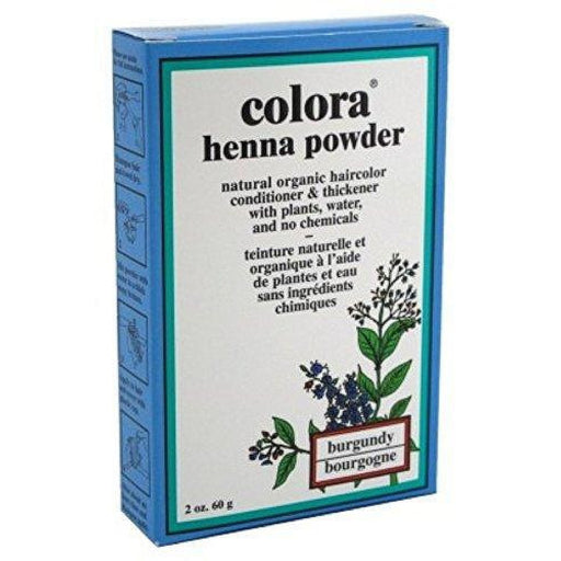 Colora Colora Henna Powder, Natural Organic Hair Color Burgundy, 2 Oz Hair Color Light Gray