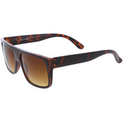 zeroUV Mens Retro Super Flat Top Aviator Square Sunglasses 8685 Sunglasses White Smoke Black,Tortoise,Tortoise Amber,Black / Smoke Polarized,Tortoise Smoke