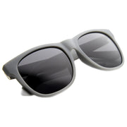 zeroUV Super Retro Hipster Horned Rim Frame Sunglasses 8693 Sunglasses White Smoke Matte Black Smoke,Shiny Black Smoke,Grey Rubber Smoke,Grey Rubber Sun Mirror,Matte Black Purple Mirror