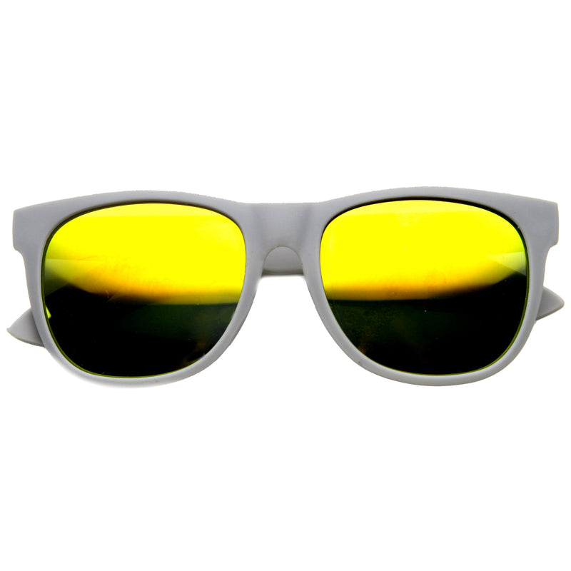 zeroUV Super Retro Hipster Horned Rim Frame Sunglasses 8693 Sunglasses White Smoke Grey Rubber Sun Mirror