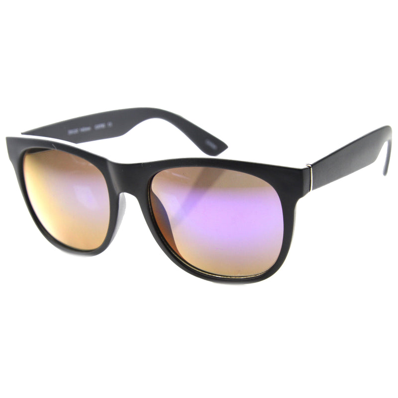 zeroUV Super Retro Hipster Horned Rim Frame Sunglasses 8693 Sunglasses White Smoke Matte Black Smoke,Shiny Black Smoke,Grey Rubber Smoke,Grey Rubber Sun Mirror,Matte Black Purple Mirror