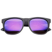 zeroUV Super Retro Hipster Horned Rim Frame Sunglasses 8693 Sunglasses White Smoke Matte Black Purple Mirror