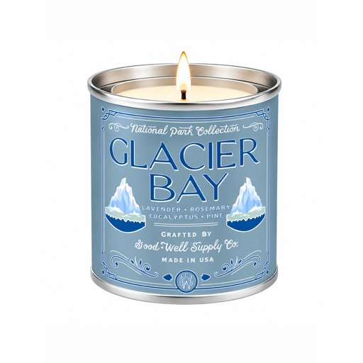 Good & Well Supply Co Glacier Bay National Park Candle Candles Dark Gray Half Pint / 8oz / Cotton Wick,Pint / 14oz / Cotton Wick
