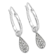 Bids.com 0.28 Carat Genuine White Diamond .925 Sterling Silver Earrings Earrings White Smoke