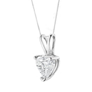 Bids.com 14K White Gold 1/5 Cttw 3-Prong Set Heart Shaped Solitaire Lab Grown Diamond 18" Pendant Necklace (F-G Color, VS2-SI1 Clarity) Necklaces White Smoke White.Gold / 18 / B,White.Gold / 18 / C,White.Gold / 18 / A