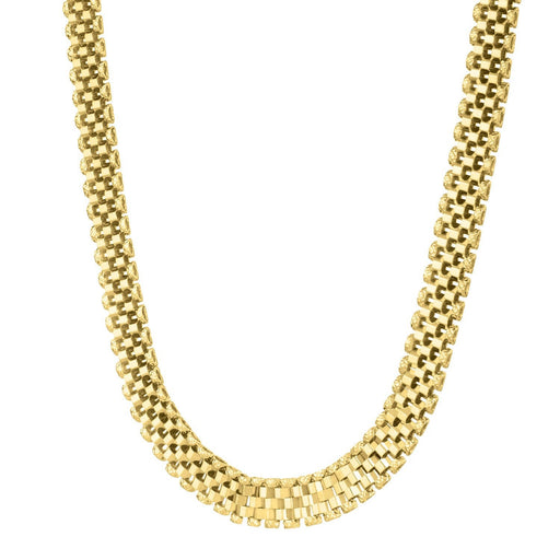 Bids.com 14k Yellow Gold Faceted Panther Link Chain Necklace Necklaces White Smoke 18 / Yellow Gold