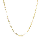 Bids.com 14K Yellow Gold Fine Paperclip Chain (1.5mm) Necklaces White Smoke 16 / Yellow Gold,18 / Yellow Gold,20 / Yellow Gold,24 / Yellow Gold