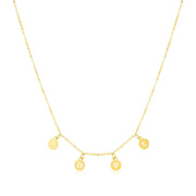 Bids.com 14k Yellow Gold Love Necklace with Circle Drops Necklaces White Smoke 18 / Yellow Gold