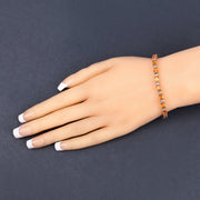 Bids.com 12.33 Carat Genuine Orange Sapphire and White Diamond 14K Yellow Gold Bracelet Bracelets Dark Slate Gray size 7.00