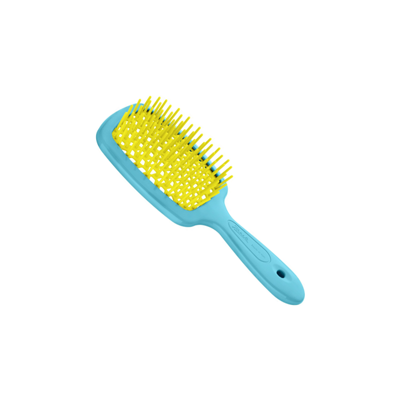 Janeke Janeke SuperBrush Small Turquoise/Yellow - Model No. 86SP234 TSE Hair Brush Sky Blue
