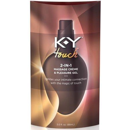 0 K-Y Touch 2-in-1 Massage Crème & Pleasure Gel- 3 Oz Conductivity Gels & Lotions Dim Gray