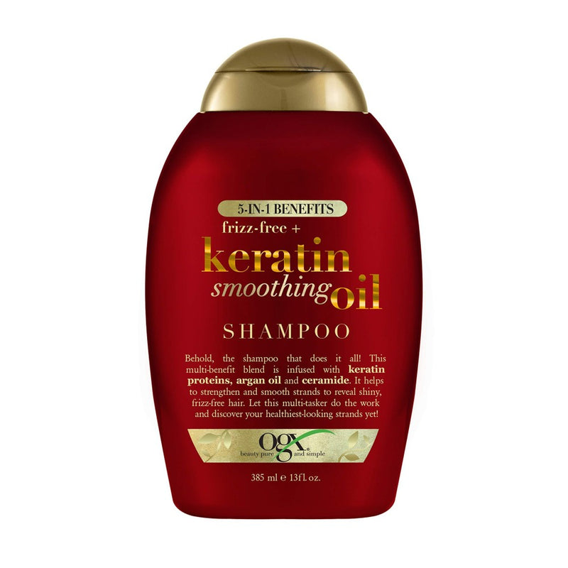 OGX OGX Frizz-Free & Keratin Smoothing 5 In 1 Oil Shampoo, 13 Oz Shampoo White Smoke