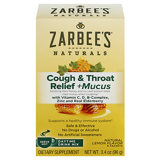 Zarbee's Zarbee's Naturals Daytime Drink Mix Lemon Flavor Cough & Throat Relief + Mucus Health & Beauty Goldenrod