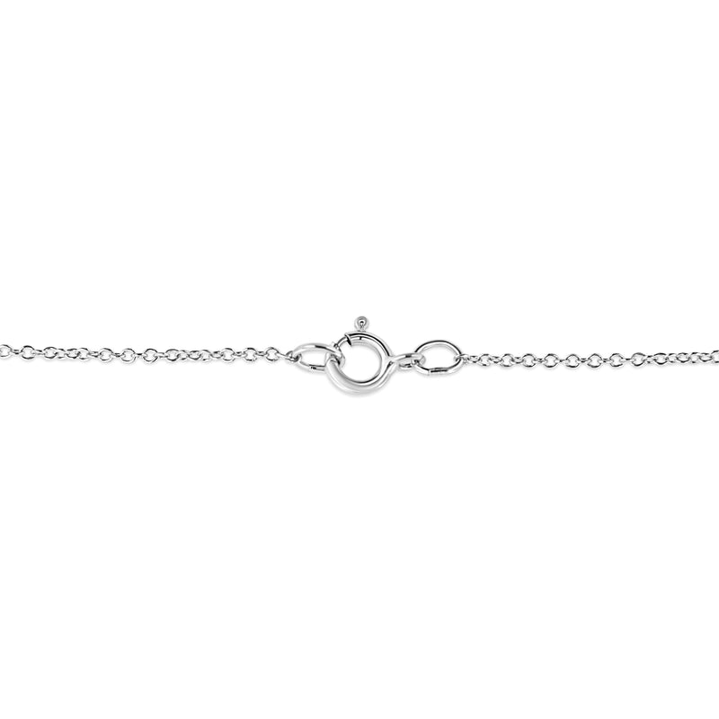 Bids.com .925 Sterling Silver Pave-Set Diamond Accent Fairy Wing 18" Heart Pendant Necklace (I-J Color, I1-I2 Clarity) Necklaces White Smoke White.Sterling Silver / 18