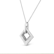 Bids.com .925 Sterling Silver Pave-Set Diamond Accent Kite Shape 18" Pendant Necklace (I-J Color, I1-I2 Clarity) Necklaces White Smoke White.Sterling Silver / 18