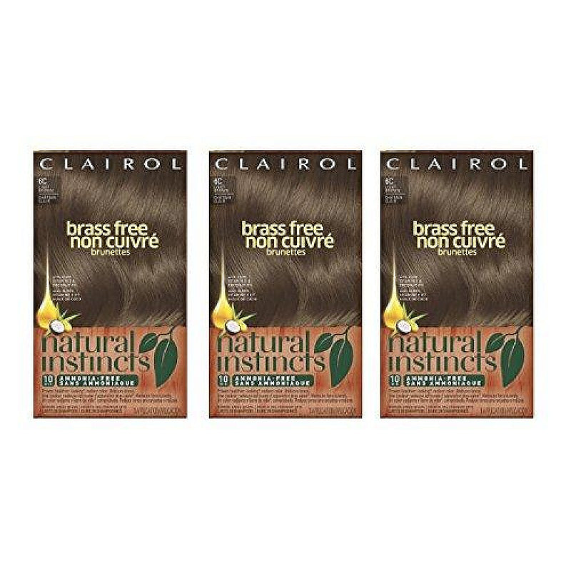 Clairol Clairol Natural Instincts Non-Permanent Brass Free Hair Color, Light Brown, 6C Hair Color Dark Olive Green