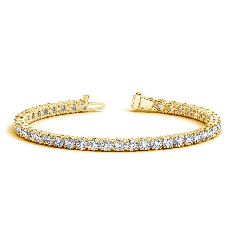 Bids.com Lab Grown Round Diamond Tennis Bracelet in 14k Yellow Gold (8 cctw F/G  VS2/SI1) Bracelets White Smoke 7 / Yellow Gold