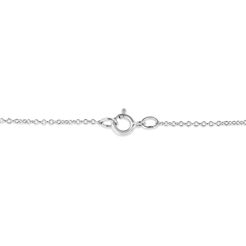 Bids.com .925 Sterling Silver Prong-Set Diamond Accent Satin Finished Double Circle 18" Pendant Necklace (I-J Color, I1-I2 Clarity) Necklaces White Smoke White.Sterling Silver / 18