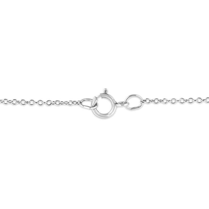 Bids.com .925 Sterling Silver Pave and Bezel-Set Diamond Accent Key 18" Heart and Lock Pendant Necklace (K-L Color, I1-I2 Clarity) Necklaces White Smoke White.Sterling Silver / 18