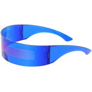 zeroUV Futuristic Retro Mirror Wrap Around Shield Sunglasses 8762 Sunglasses White Smoke Smoke Sun Mirror,Smoke Silver Mirror,Smoke Ice Mirror,Clear Red Smoke,Clear Blue Smoke,Black Smoke,Midnight,Sun,Pink,Blue,Silver Mirror,Clear Blue Rainbow,Clear Holo,Light Red,Light Purple