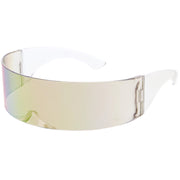 zeroUV Futuristic Retro Mirror Wrap Around Shield Sunglasses 8762 Sunglasses White Smoke Smoke Sun Mirror,Smoke Silver Mirror,Smoke Ice Mirror,Clear Red Smoke,Clear Blue Smoke,Black Smoke,Midnight,Sun,Pink,Blue,Silver Mirror,Clear Blue Rainbow,Clear Holo,Light Red,Light Purple