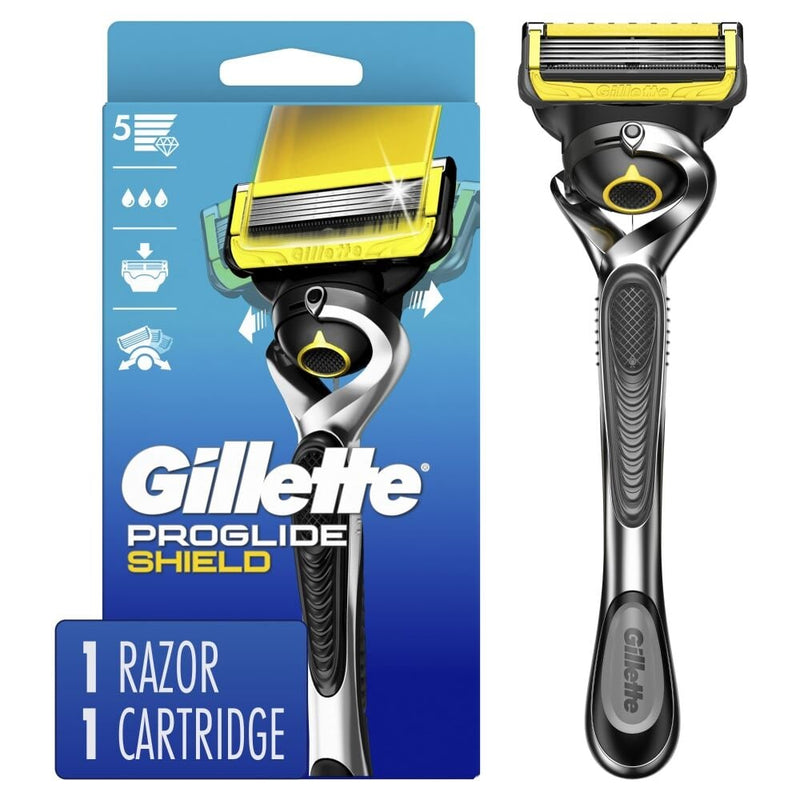 Gillette Gillette Pro Glide Shield Razor For Men, Handle + 1 Blade Refill Razor Blades White Smoke