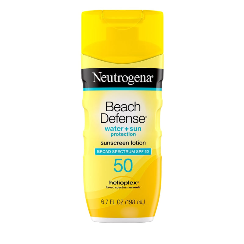 Neutrogena Neutrogena Beach Defense Sunscreen Lotion - SPF 50 - 6.7 Fl Oz Lotion & Moisturizer Gold