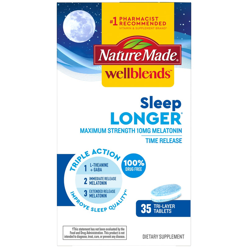 Nature Made Nature Made Wellblends Sleep Longer Tri-Layer Tablets Vitamins & Supplements White Smoke
