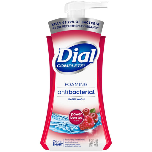 Dial Dial Complete Antibacterial Foaming Hand Wash, Power Berries, 7.5 Oz Pump Bottle Soap & Lotion Dispensers White Smoke