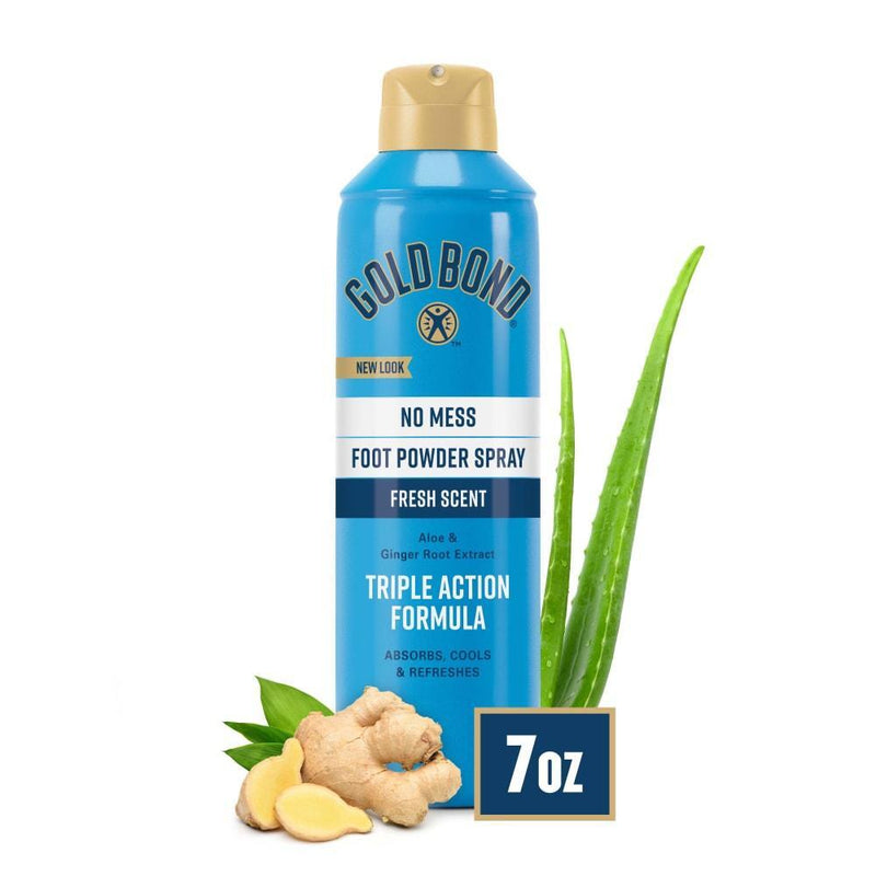 Gold Bond Gold Bond Foot Powder Spray, No Mess, Fresh Scent 7 Oz Foot Care White Smoke
