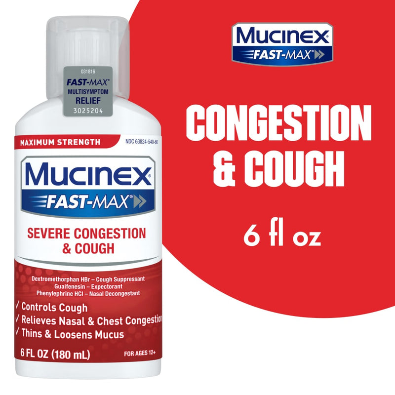 Mucinex Mucinex® Fast-Max® Maximum Strength Severe Congestion & Cough (6 Fl Oz) Health & Beauty White Smoke