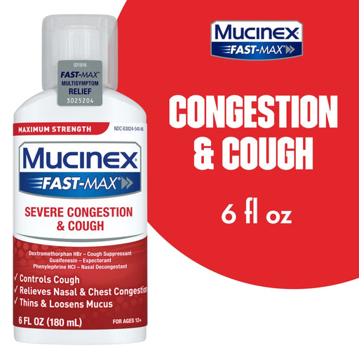 Mucinex Mucinex® Fast-Max® Maximum Strength Severe Congestion & Cough (6 Fl Oz) Health & Beauty White Smoke