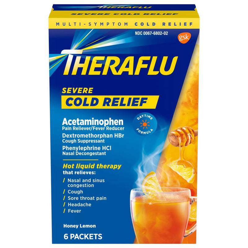 Theraflu Theraflu Acetaminophen, Cold Relief, Severe, Packets, Honey Lemon Health & Beauty Dark Cyan