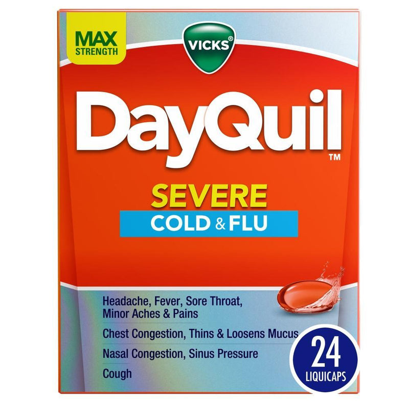 Vick's Vick's Cold & Flu, Severe, Max Strength, Liqui Caps Health & Beauty Orange Red