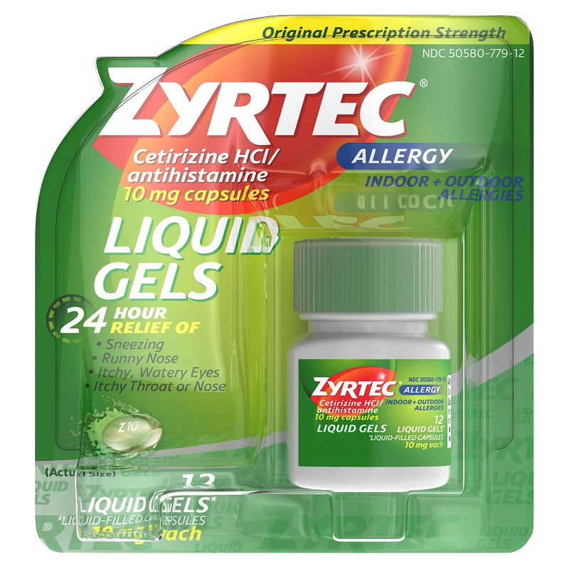 Zyrtec Zyrtec Allergy Cetirizine H Cl/Antihistamine 10 Mg Capsules Liquid Gels Health & Beauty White Smoke