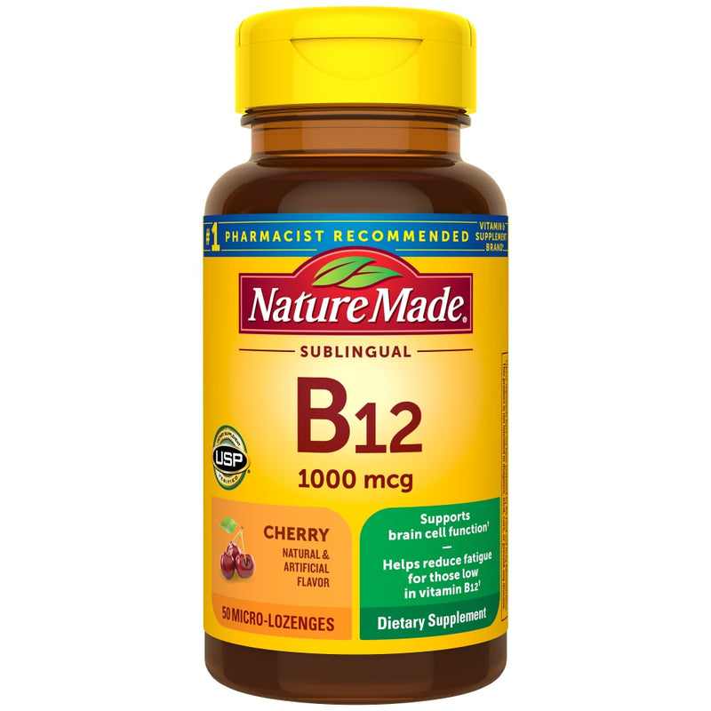 Nature Made Nature Made Sublingual Vitamin B-12 1000 Mcg Lozenges - Cherry Vitamins & Supplements White Smoke
