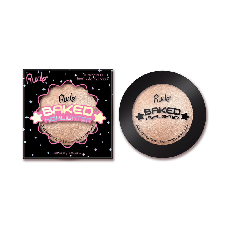 Rude Cosmetics Baked Highlighter Highlighter Black Champagne Sparks